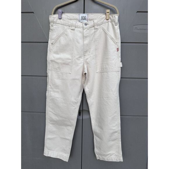 BDG Urban Outfitters Carpenter Jeans Womens 34 Cream Tan Double Knee Workwear - Picture 2 of 10